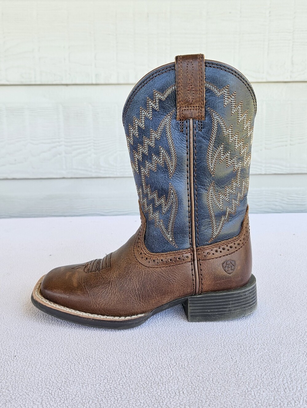 Ariat Little Tycoon Square Toe Western Cowboy Boots Toddler SZ 10 Brown - Picture 5 of 12